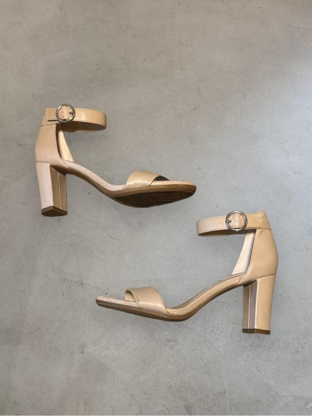LifeStride Ankle-Strap Block Heel Sandals in Nude Tan Beige